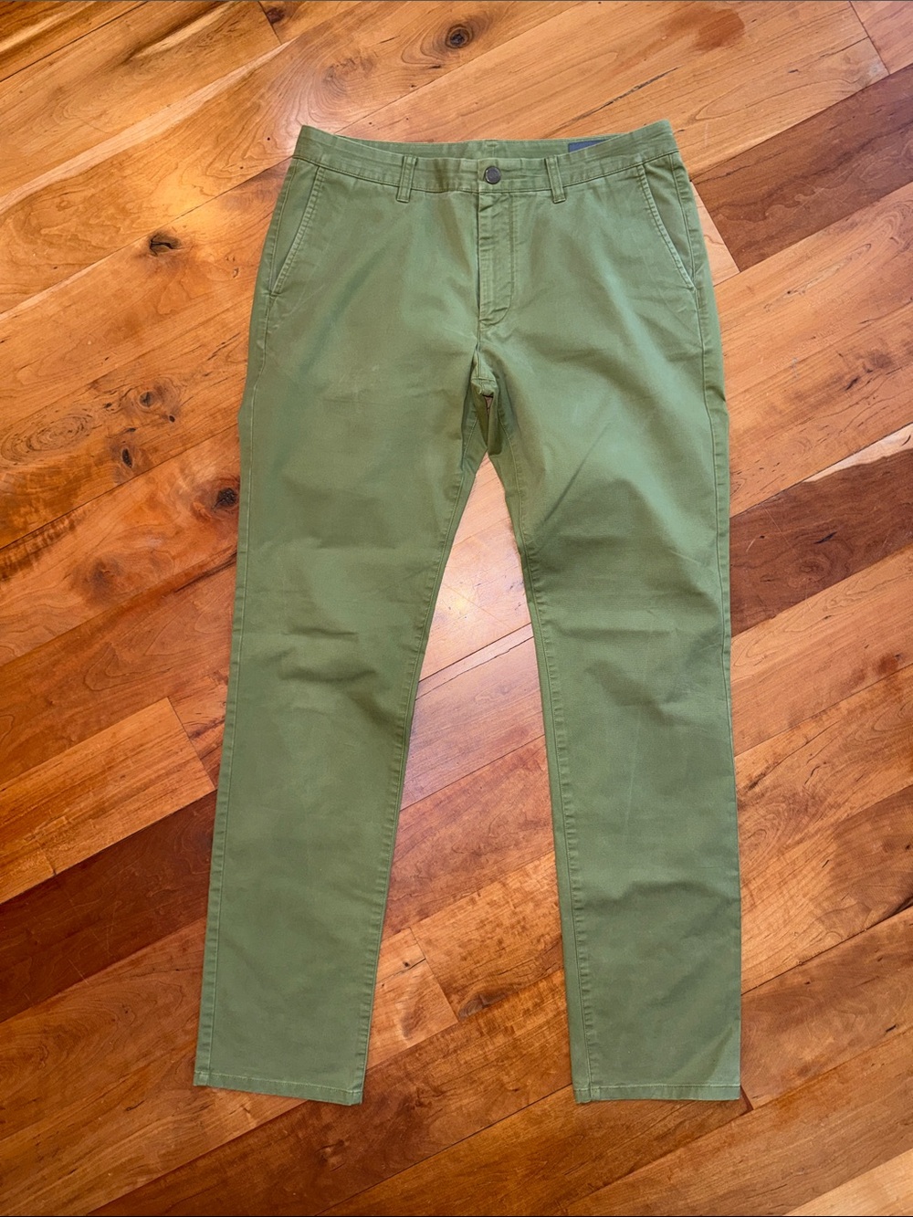 Bonobos Stretch Washed Chinos – Olive Branches – Slim Fit – 34x36